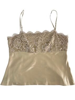 Ann Taylor Gold Colored Silk Like Camisole Size 14
